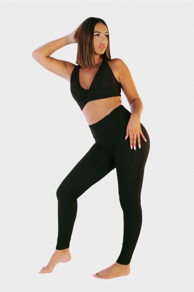 Legging de sport anti-cellulite push-up avec poches pour femme - Noir Noir  - Cdiscount Sport